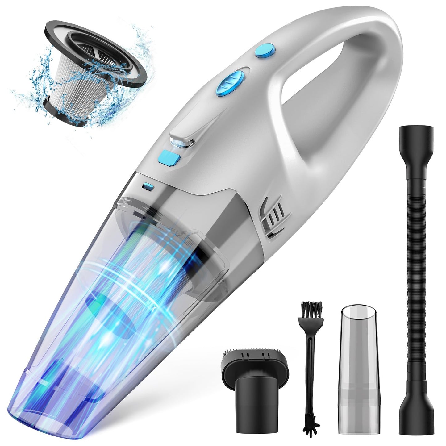 Cordless Handheld Car Vacuum with LED Light