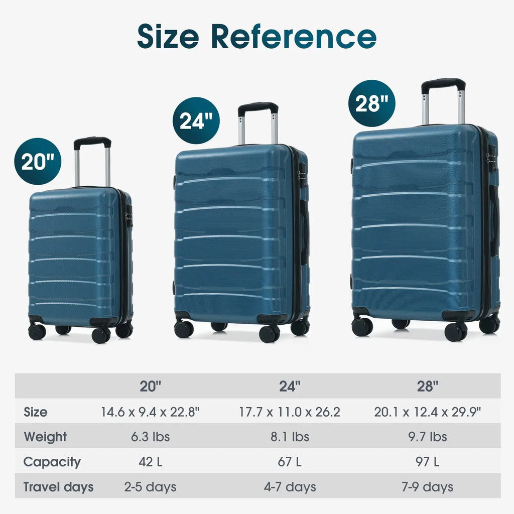 20 Inch Hardshell ABS Carry On Luggage, Durable Expandable Travel Suitcase With Spinner Wheels, TSA Lock Cjdropshipping