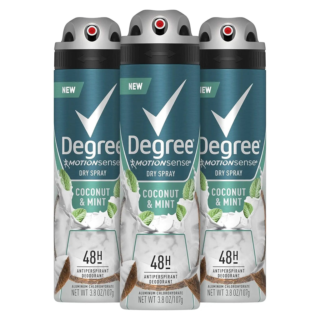 Men Antiperspirant Deodorant Dry Spray Coconut & Mint 3 Count 72Hr Sweat and Odor Protection  for Men 3.8 Oz