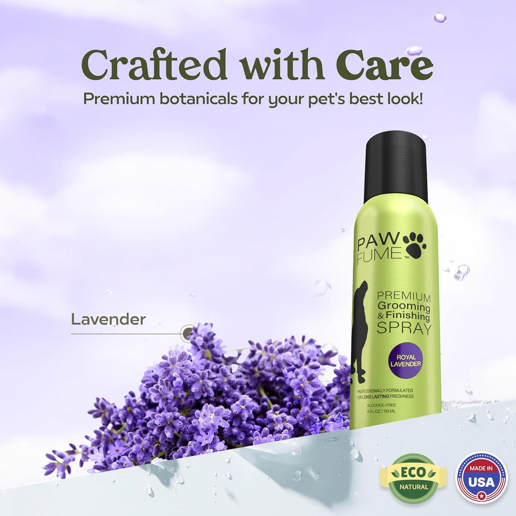PAWFUME Royal Lavender Dog Detangler Grooming Spray, 1-Pack – Hypoallergenic, Alcohol-Free Formula for All-Day Freshness, Detangling and Moisturizing – Salon-Quality Coat and Fur Care Essentials