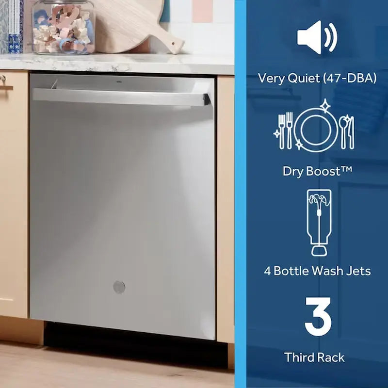 24-In Top Control Built-In Dishwasher ( Finrprint Resistant Stainless Steel ) with Third Rack, Dry Boost , 47-Decibel