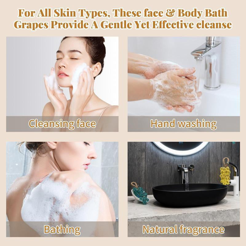 Grape Cluster Handmade Soap(25 Pcs), Suitable for Cleansing, Bathing, Hand Washing and Fragrance Pendant, Deep Cleansing, Oil Control, Smooth Light, Valentine'S Day Gift,Comes with Ribbon and Gift Box