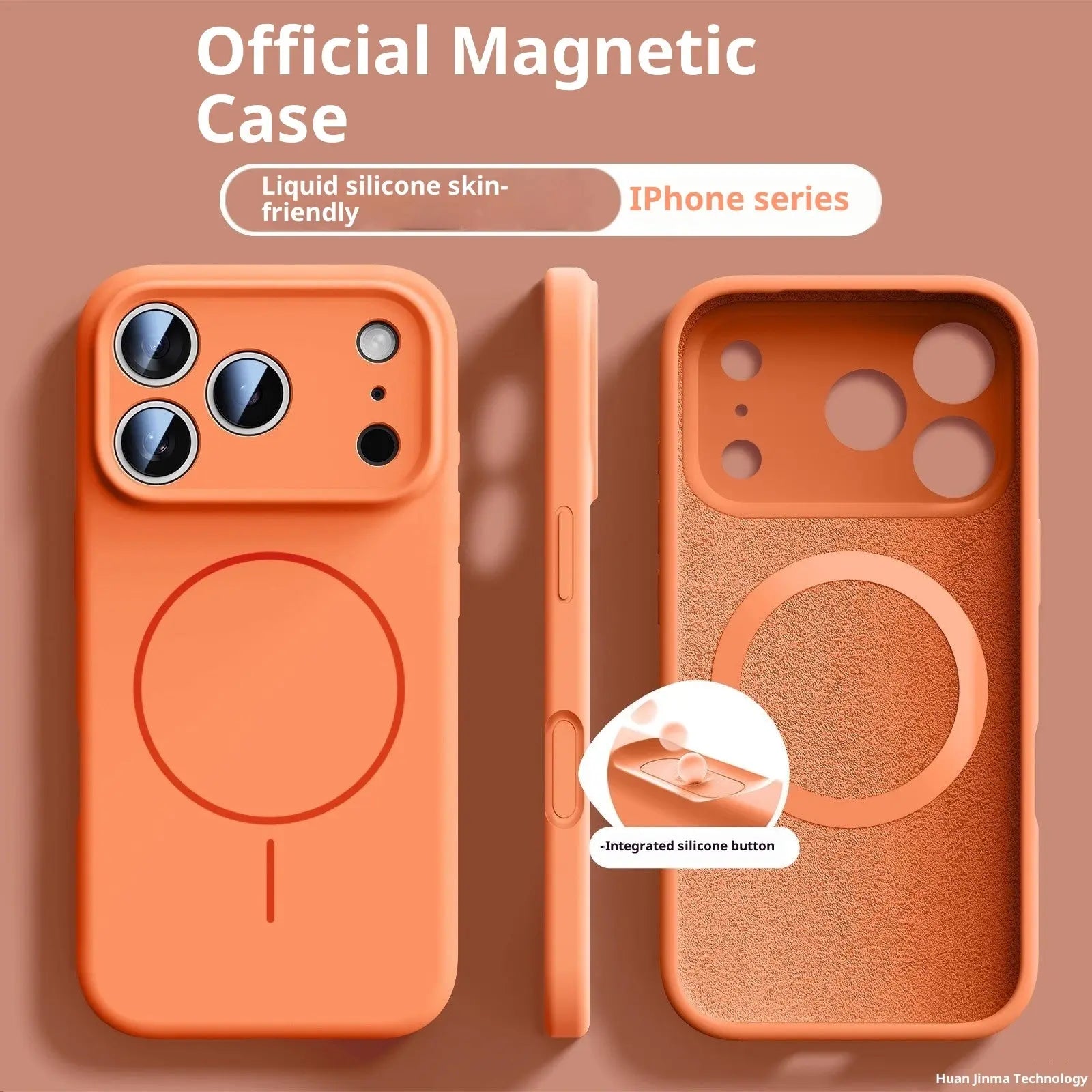 Applicable To 17 Fine Circle Magnetic Phone Case Liquid Silicone Cjdropshipping