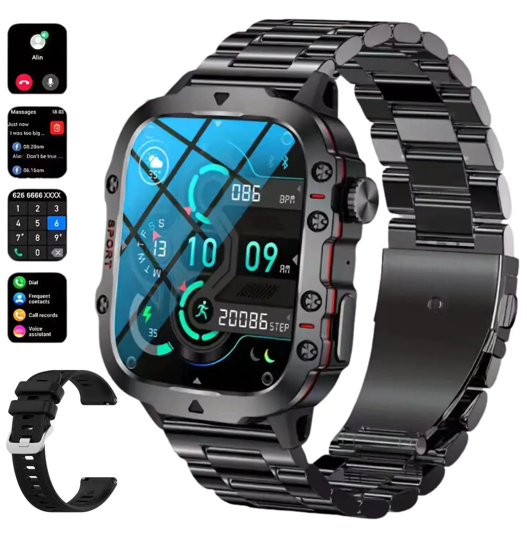 DBOGA Smart Watches for Men Fitness Watch Android Smart Watch Running Watch Heart Rate Monitor Watch 100+ Sports Modes Fitness Tracker Smartwatch for Men with IP68 1.96" HD 420 mAh 2 Straps Zendrop