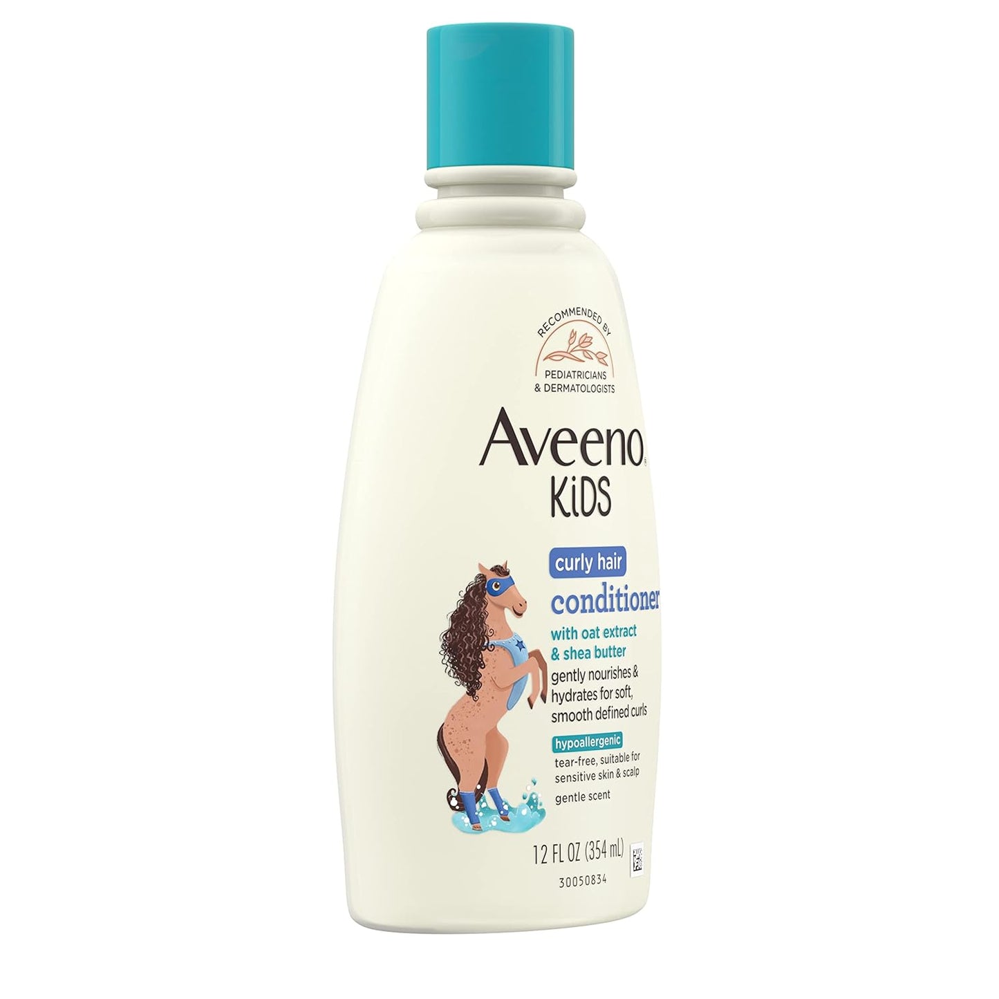 Aveeno Kids Curly Hair Conditioner, Hydrating Conditioner, Kids Curly Hair Products, Oat Extract & Shea Butter, Gentle Scent, 12 Fl. Oz (Pack of 1)