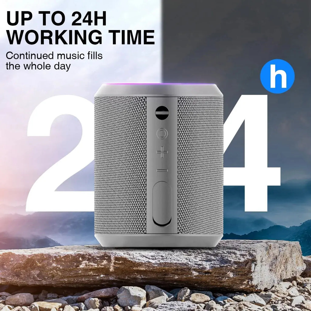 Bluetooth Speaker, 24H Playtime Portable Wireless Bluetooth 5.0 Speaker with Stereo Bass, up to 100 Ft Bluetooth Range, IPX7 Waterproof Mini Bluetooth Speaker