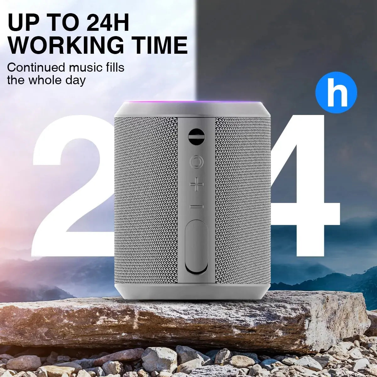 Bluetooth Speaker, 24H Playtime Portable Wireless Bluetooth 5.0 Speaker with Stereo Bass, up to 100 Ft Bluetooth Range, IPX7 Waterproof Mini Bluetooth Speaker