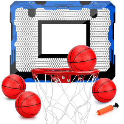 Indoor Mini Basketball Hoop Set Upgrade Wall Mount Basketball Hoop for Wall Yard Outdoor Over Door Room Hoops Game with 4 Balls Shatter Resistant Backboard -Complete Accessories Included
