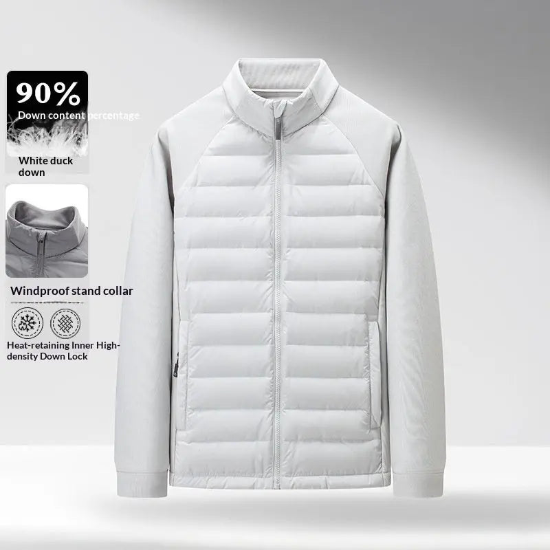Mens Stand-Up Collar Patchwork Lightweight & Warm Down Jacket Cjdropshipping