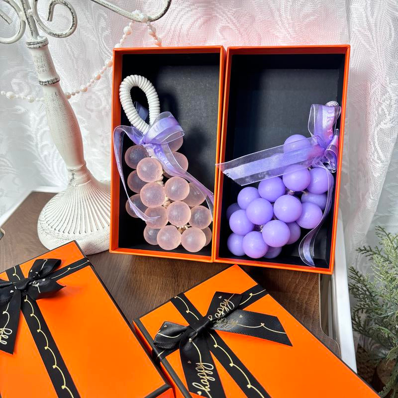 Grape Cluster Handmade Soap(25 Pcs), Suitable for Cleansing, Bathing, Hand Washing and Fragrance Pendant, Deep Cleansing, Oil Control, Smooth Light, Valentine'S Day Gift,Comes with Ribbon and Gift Box