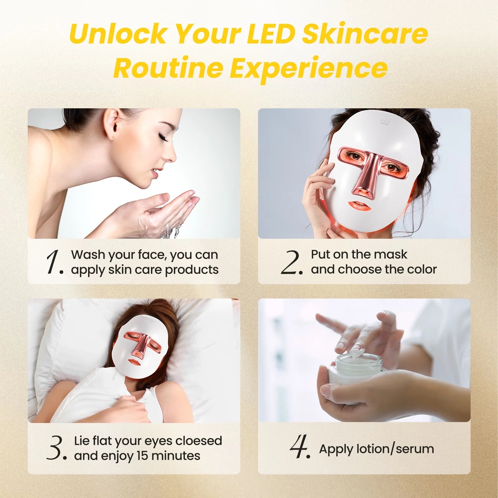 LED Face Mask, 7-Color Light Display for Relaxing Skincare Routines