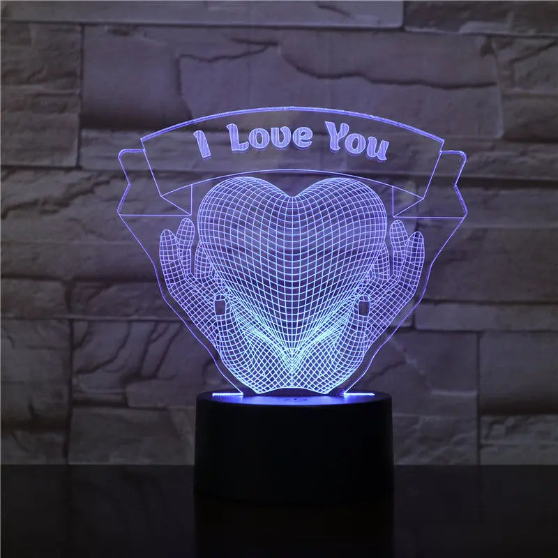 Valentines Day Gift Hands Holding Love 3D Night Light Autods
