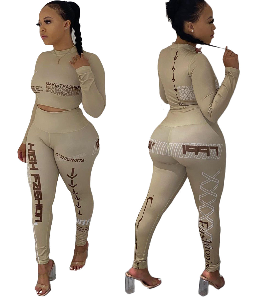 Letter Printing Two-piece Women's Clothing Cjdropshipping