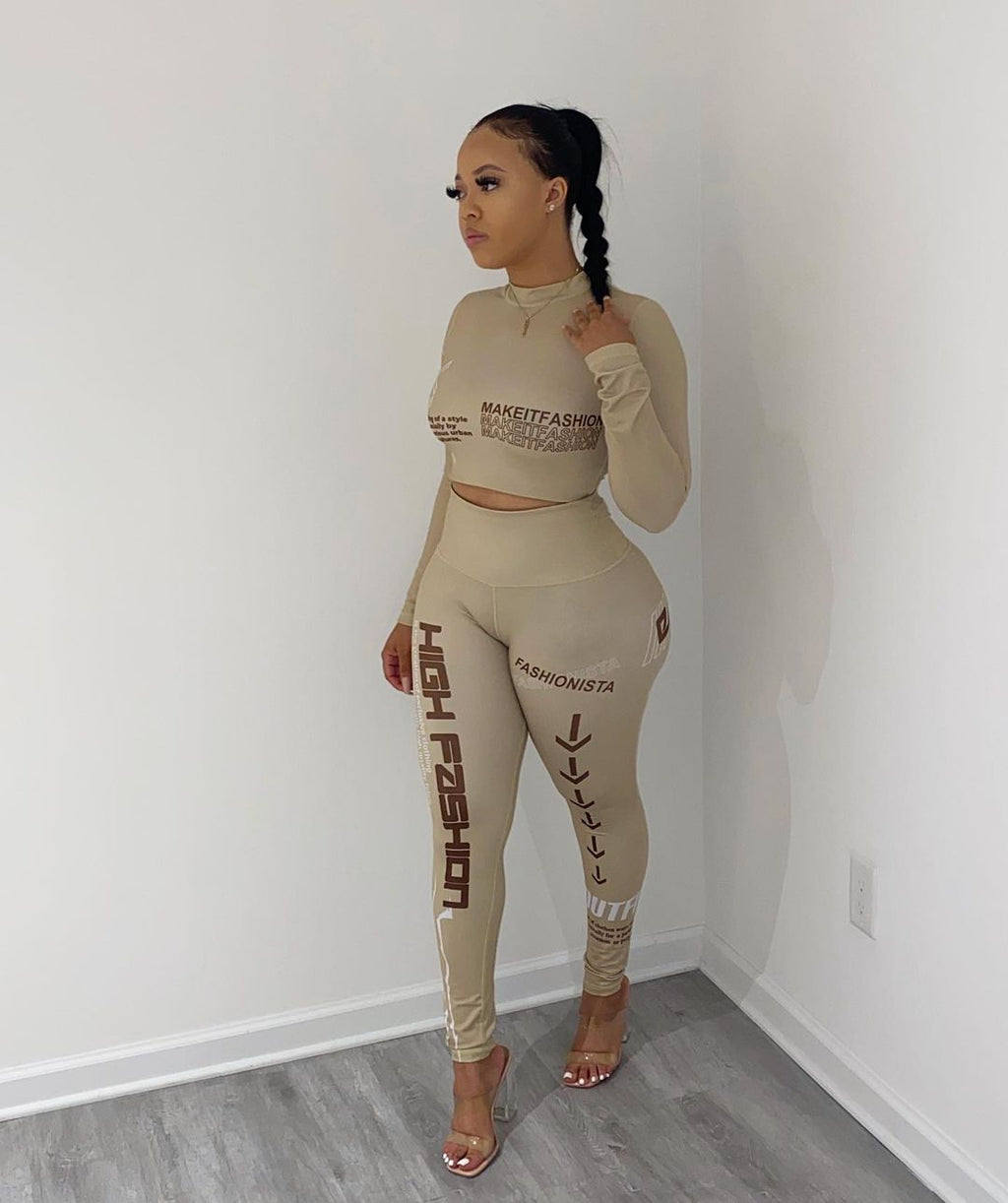 Letter Printing Two-piece Women's Clothing Cjdropshipping