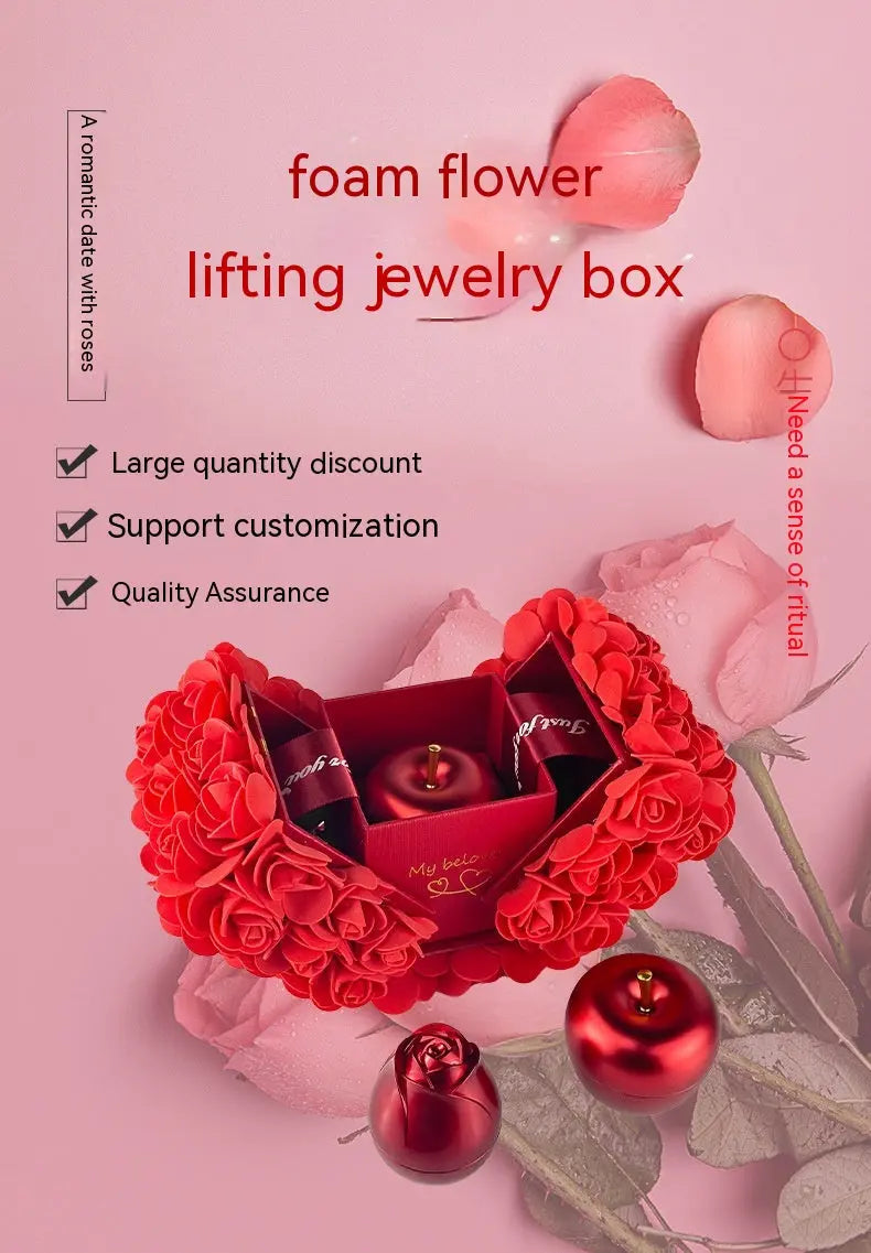 Valentines Day Gift Soap Rose Gift Box Crystal Pendant Necklace Eternal Flower Jewelry Box Set Wedding Birthday Gift For Girlfriend - New Era Fashion LLc