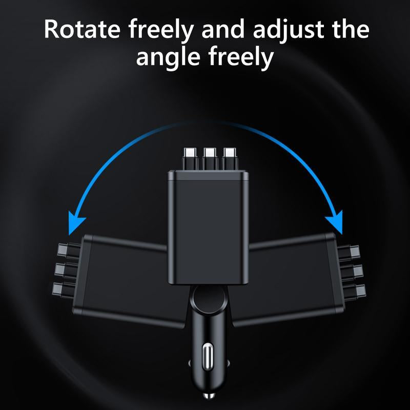 8-In-1 Ultimate Car Charger! Level up Your Drive with 60W Starlight Projection, Retractable Cables for Zero Mess, and 3.1A Fast Charging. Real-Time Voltage Monitoring Keeps Your Ride Safe. Must-Have Car Gadget for 2026!