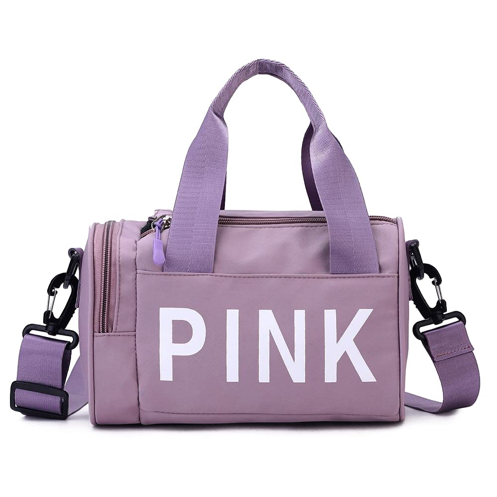 Orgonite Mini Small Crossbody Bag Gym Bag for Women Men Cute Small Duffle Bag Aesthetic Sports Handbag Waterproof Gym Tote Bag Portable Fitness Shoulder Bag for Sports Travel (Purple-1)