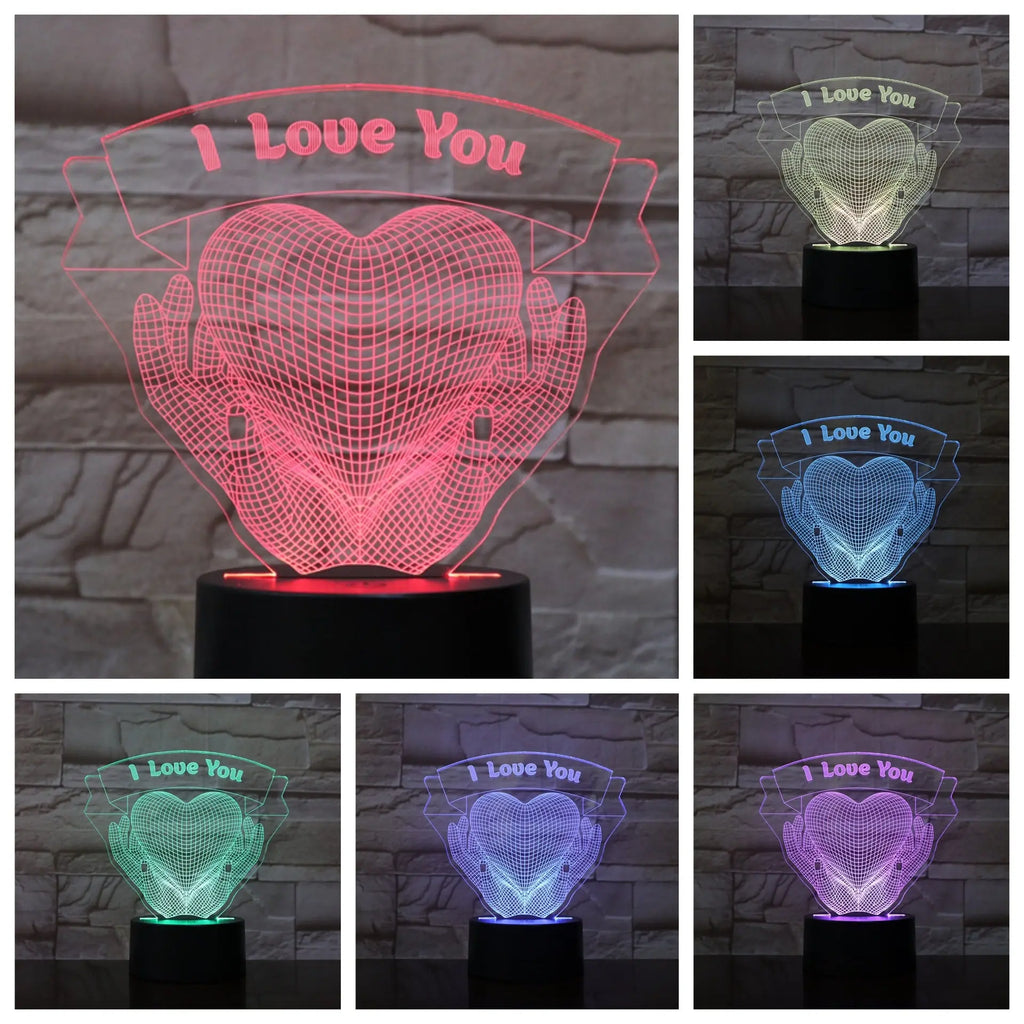 Valentines Day Gift Hands Holding Love 3D Night Light Autods