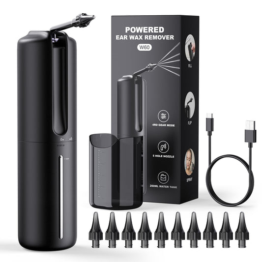 Ear Wax Removal Electric Ear Irrigation Flushing System Water Powered Ear Cleaner with 4 Pressure Modes Safe and Effective Ear Cleaning Tool Water Resistant USB Rechargeable