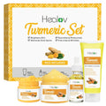Turmeric Skincare Set - Turmeric Skin Care Products Brightening & Acne - Turmeric Skin Care Kit Turmeric Skin Care Set - Turmeric Cleanser Body Scrub Face Cream & Facial Serum Zendrop