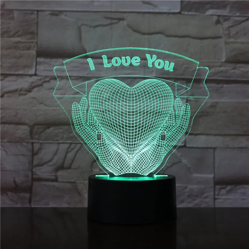 Valentines Day Gift Hands Holding Love 3D Night Light Autods