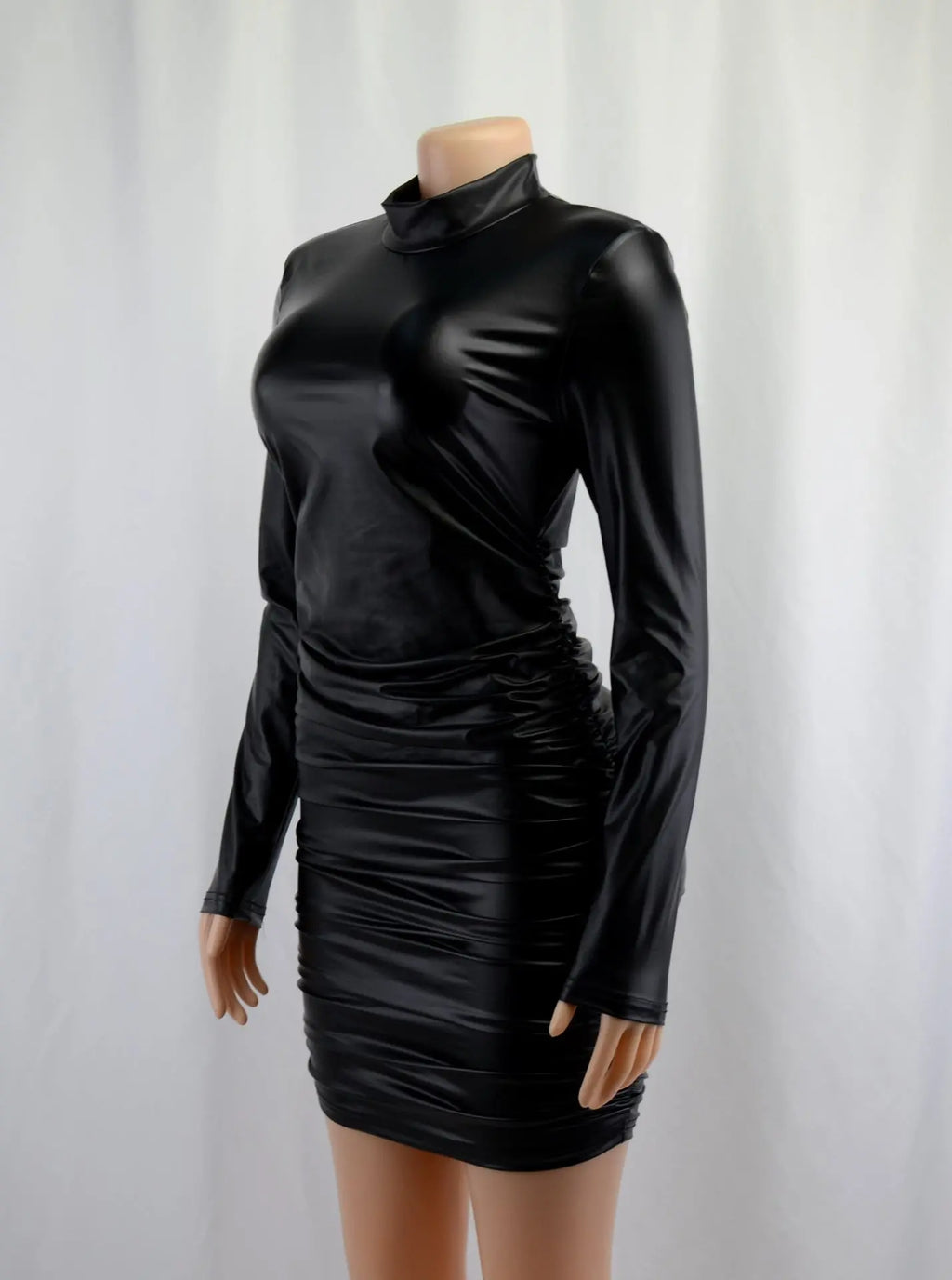 Temperament slim celebrity pleated long sleeve dress Cjdropshipping