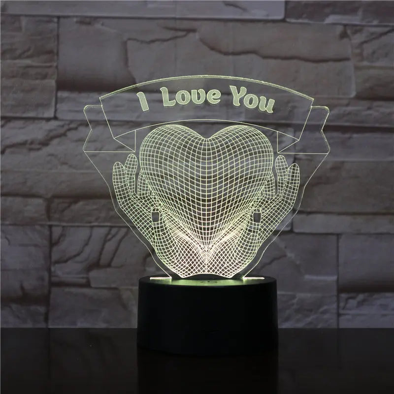 Valentines Day Gift Hands Holding Love 3D Night Light Autods