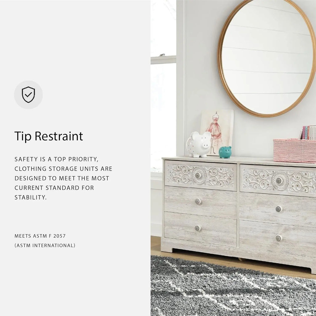 Paxberry Boho Dresser, Whitewash