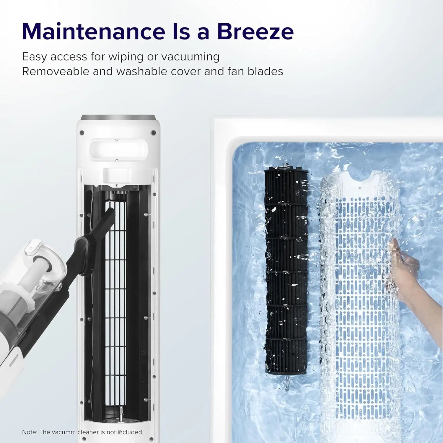 Tower Fan for Bedroom, 25Ft/S Velocity Standing Fan with 28Db Quiet for Sleep, Remoter, 12H Timer, 5 Speeds, 4 Modes, 90° Oscillation for Home, Office, Indoor, Bladeless 36 Inch, White