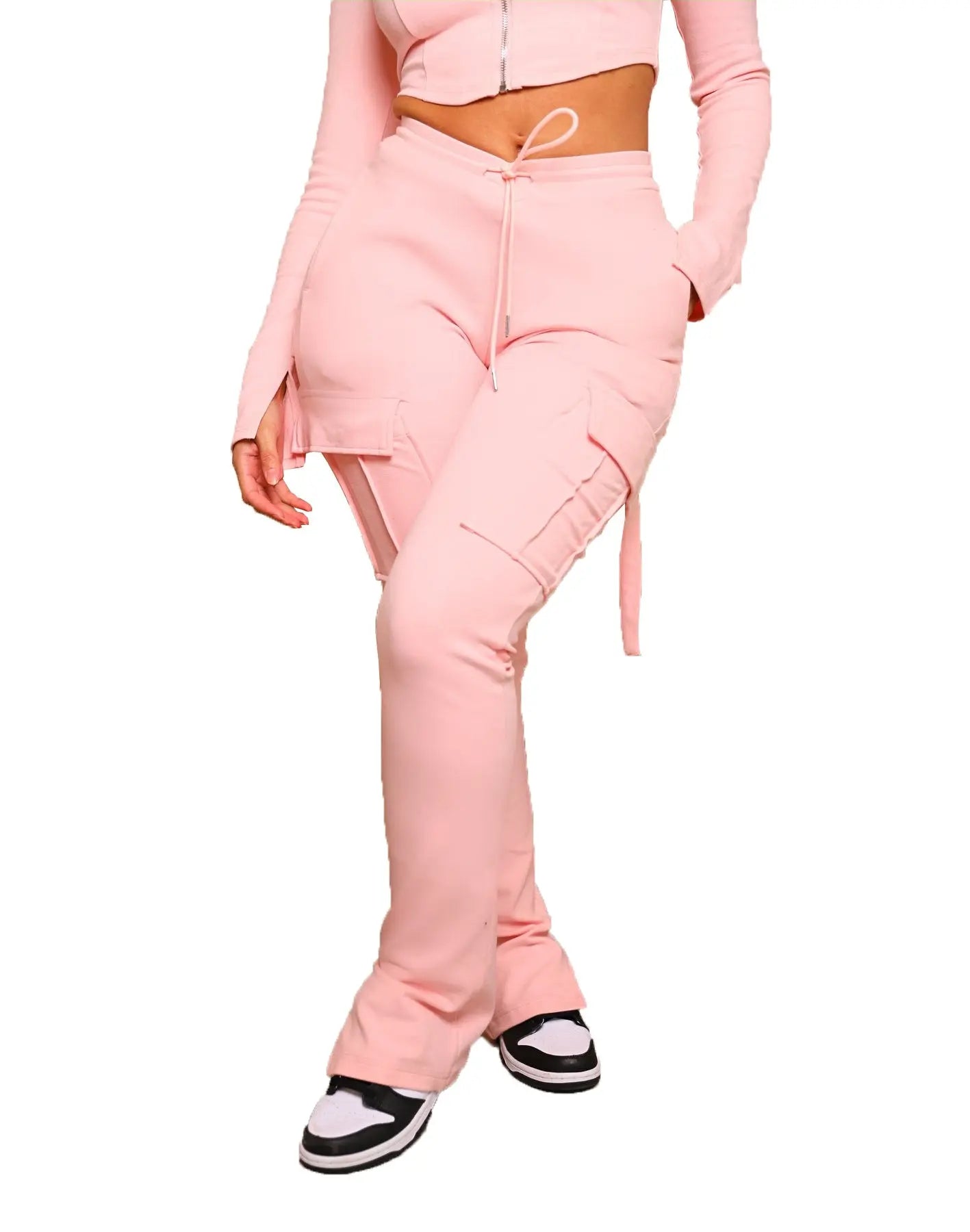 Women's Casual Tight Sportswear Multi-pocket Top Pants Suit Cjdropshipping