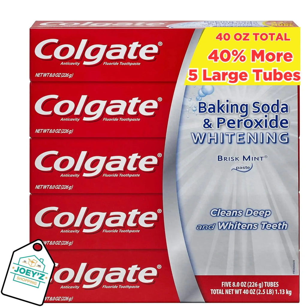5 Pack 40oz Value Pack: Baking Soda and Peroxide Toothpaste Whitening Toothpaste with Baking Soda Toothpaste Whitening Tooth Paste/Baking Soda Toothpaste Bundle w/Joeyz Decal Zendrop