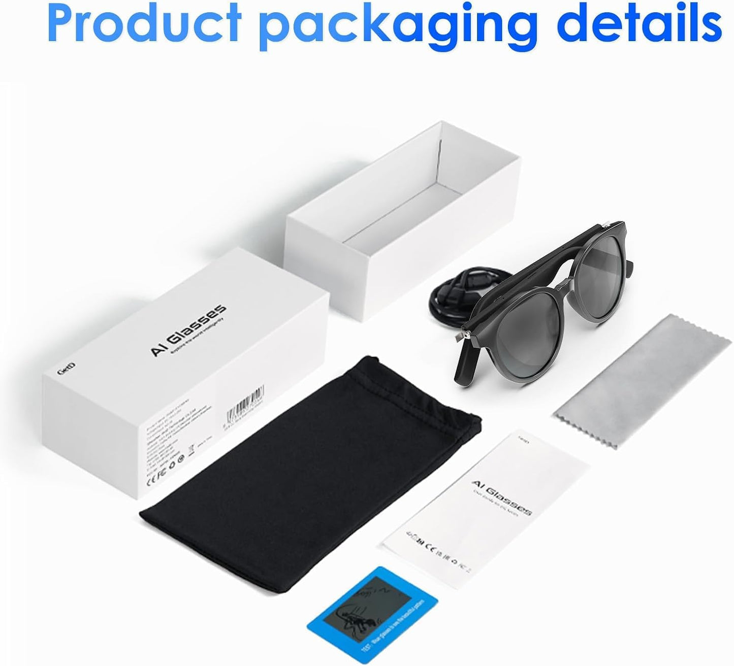 AI Smart Glasses for Men and Women, Low Bridge Fit, 74-Language Real-Time Translator Powered by Chatgpt - Bluetooth 5.4 with 11H Playtime, Polarized Sunglasses for Travel, Driving, Daily Use