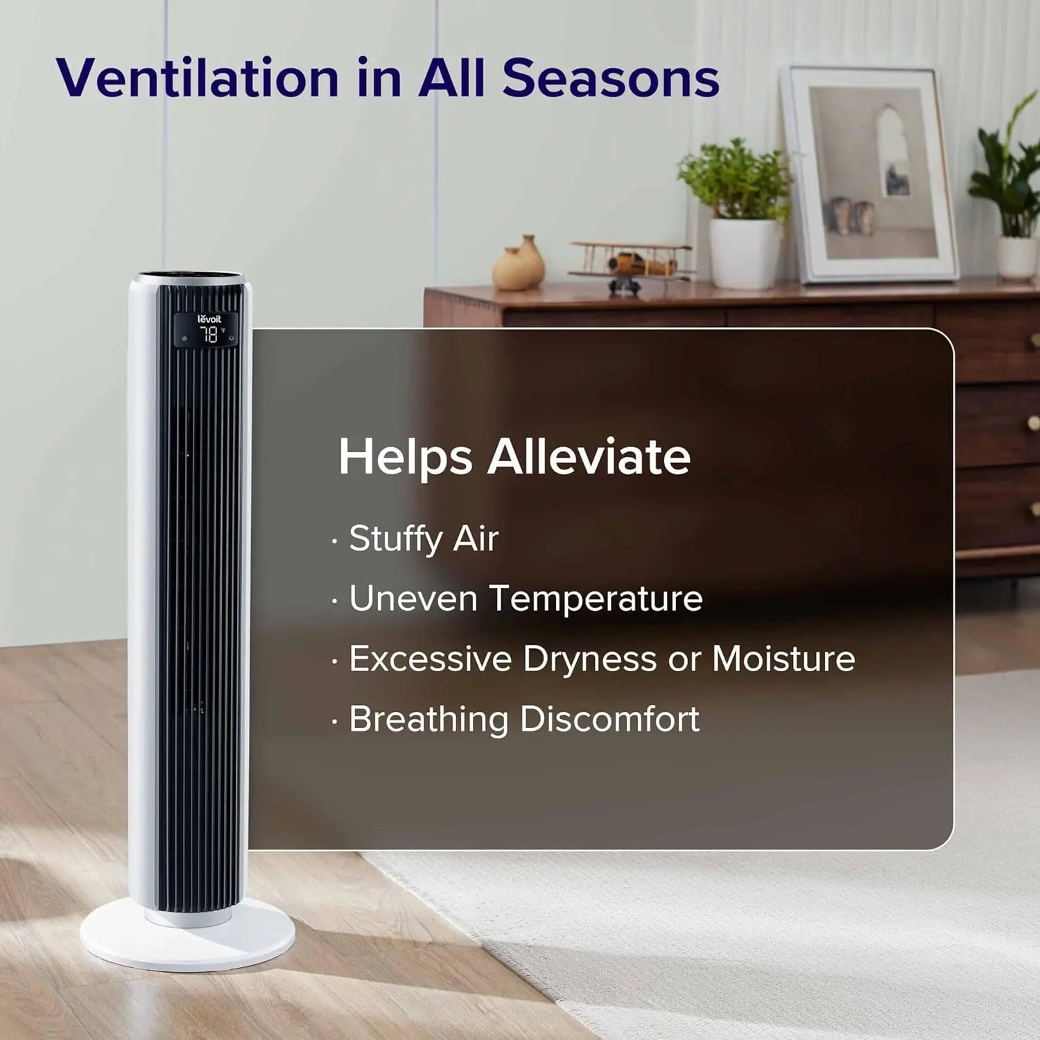 Tower Fan for Bedroom, 25Ft/S Velocity Standing Fan with 28Db Quiet for Sleep, Remoter, 12H Timer, 5 Speeds, 4 Modes, 90° Oscillation for Home, Office, Indoor, Bladeless 36 Inch, White