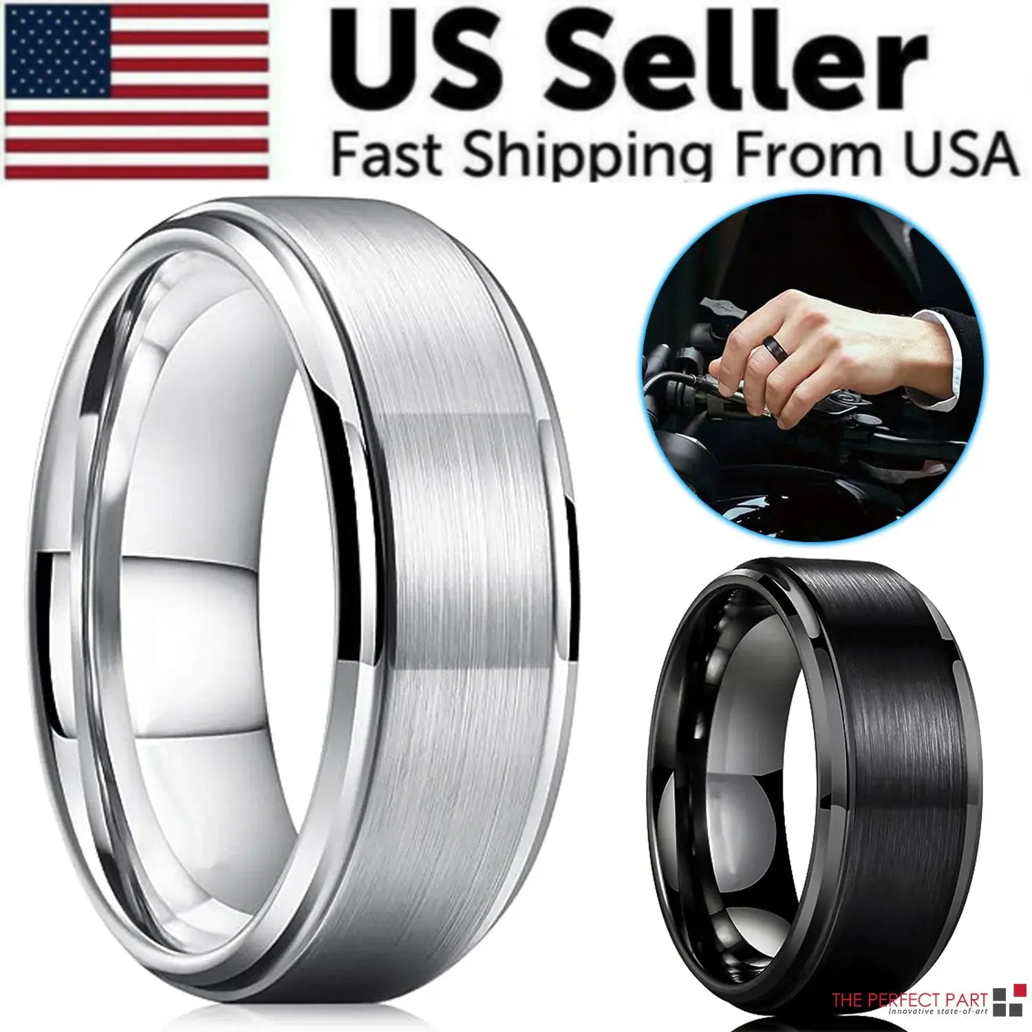 Tungsten Carbide Wedding Band Ring Brushed Silver Mens Jewelry Size 5-17 + Half Zendrop