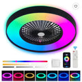 23 Inch Black Ceiling Fan Light With LED RGB   Dimmable & Color Changing, APP & Remote Control, Modern Smart Ceiling Fan For Living Room, Bedroom, And Dining Room  Silent 6-Speed Reversible DC Motor Cjdropshipping
