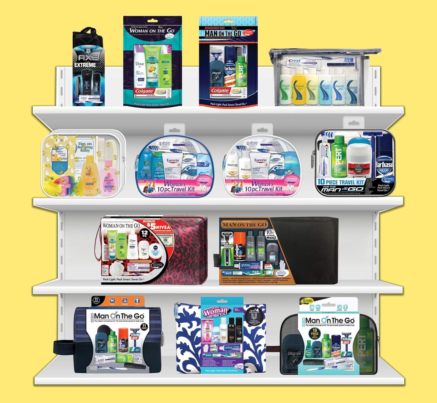 Convenience Kits Women’S Deluxe 10 PC Travel Kit (Pack of 6), Featuring Pantene Hair Products