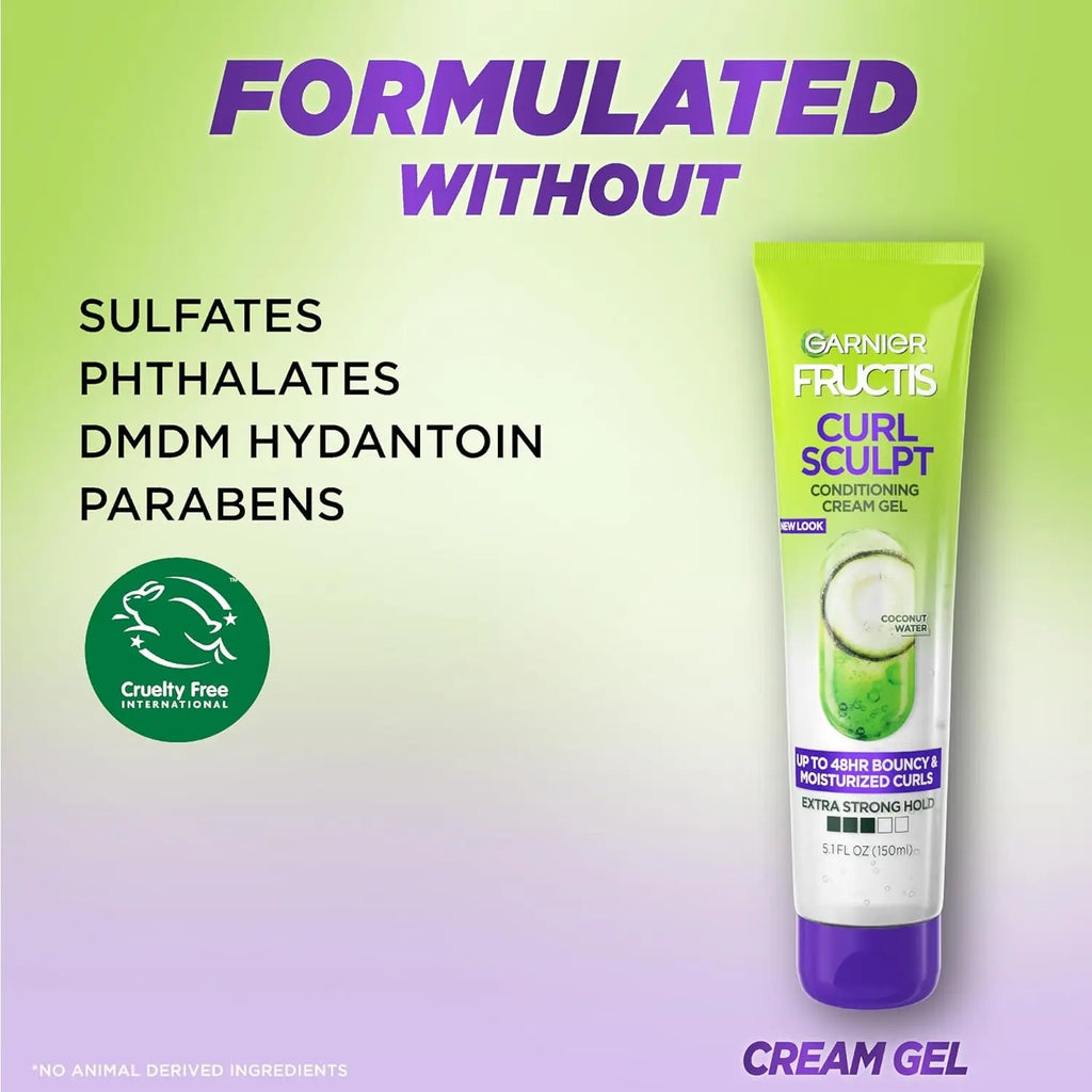 Fructis Style Curl Sculpt Conditioning Cream Gel for Bounce & Moisture, 5.1 Fl Oz, 1 Count (Packaging May Vary)