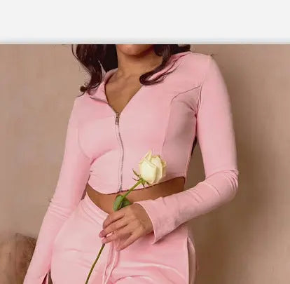 Women's Casual Tight Sportswear Multi-pocket Top Pants Suit Cjdropshipping