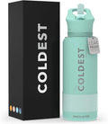 Coldest Insulated Water Bottle with Straw Lid - Stainless Steel Metal Insulated Bottle for Men & Women (Oceanic Green, 32 Oz)