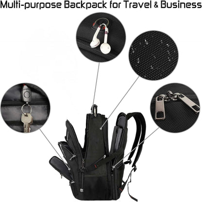 18.4-Inch Laptop Backpack for Men, Extra Large 55L-60L Gaming Backpack, TSA Compliant with RFID Anti-Theft Pocket, Water Resistant for Travel and Business Use