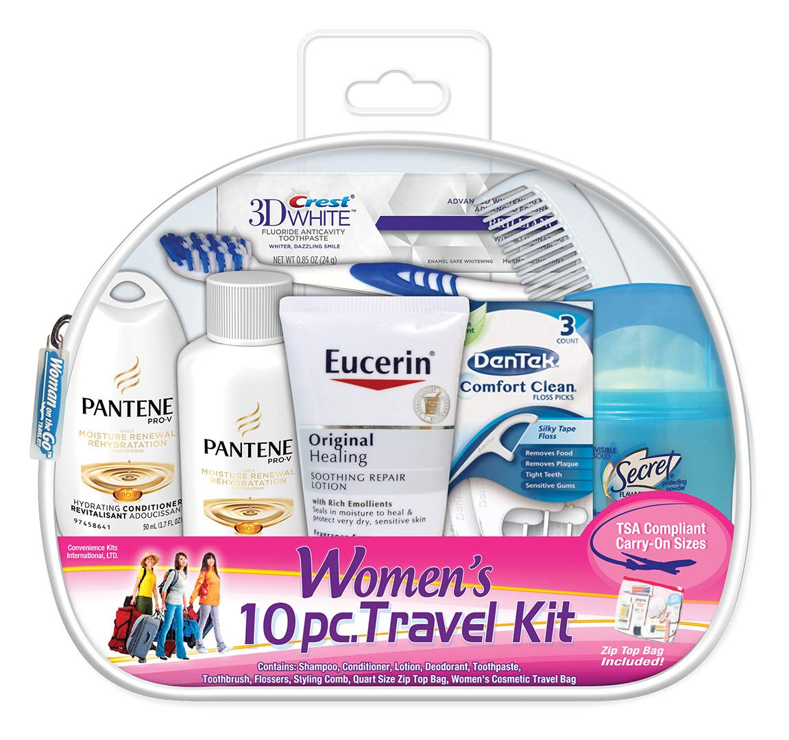 Convenience Kits Women’S Deluxe 10 PC Travel Kit (Pack of 6), Featuring Pantene Hair Products