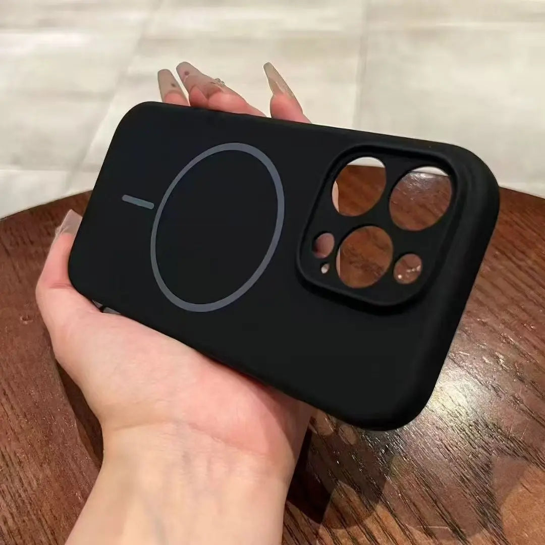 Applicable To 17 Fine Circle Magnetic Phone Case Liquid Silicone Cjdropshipping