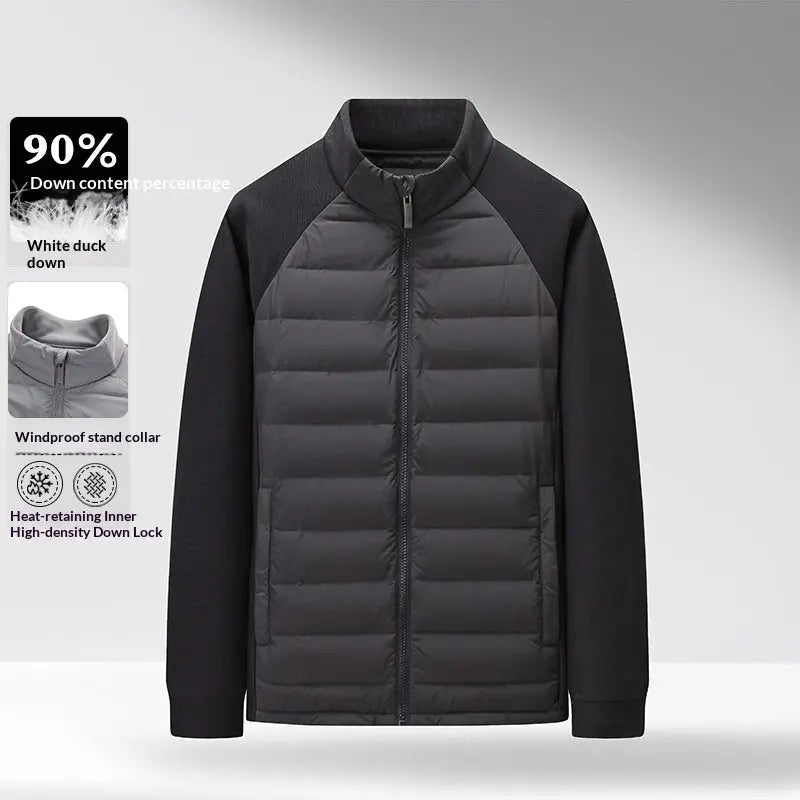 Mens Stand-Up Collar Patchwork Lightweight & Warm Down Jacket Cjdropshipping