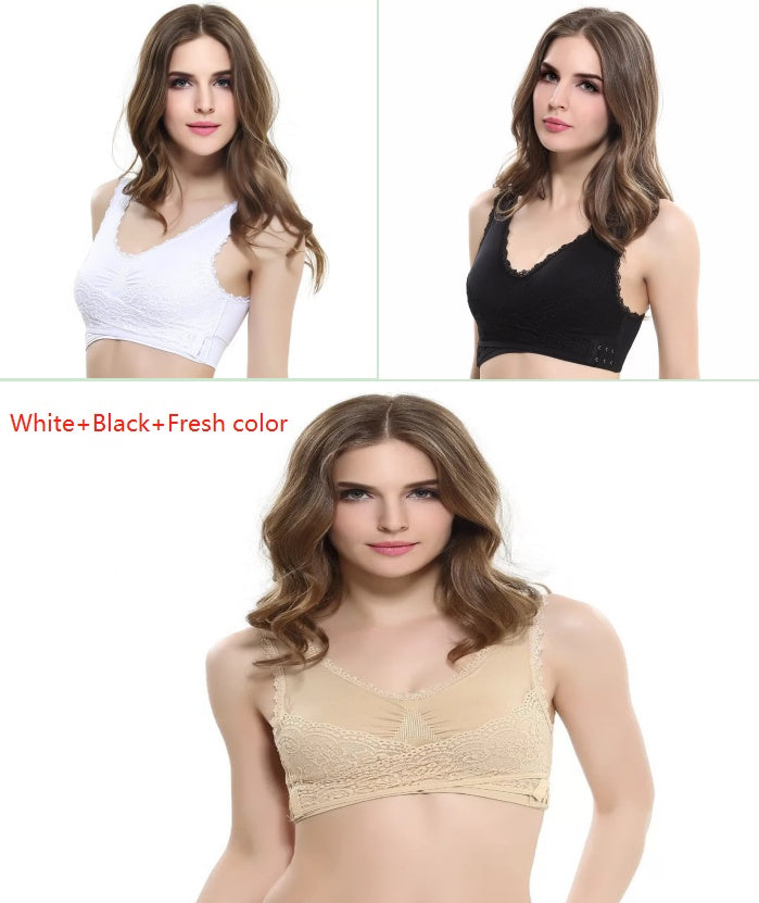 Front Cross Side Buckle Lace Side Non-Wire Sports Fitness Bra Cjdropshipping