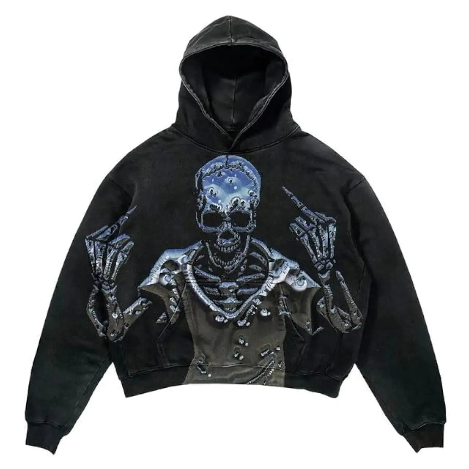 Obenie Halloween Y2K Hoodie Gothic Casual Alphabet Blast Print Pattern Skull Fashion Hoodie Men Harajuku Men Clothing (8LLarge) - New Era Fashion LLc