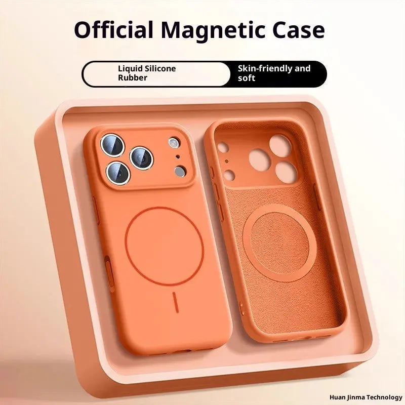 Applicable To 17 Fine Circle Magnetic Phone Case Liquid Silicone Cjdropshipping