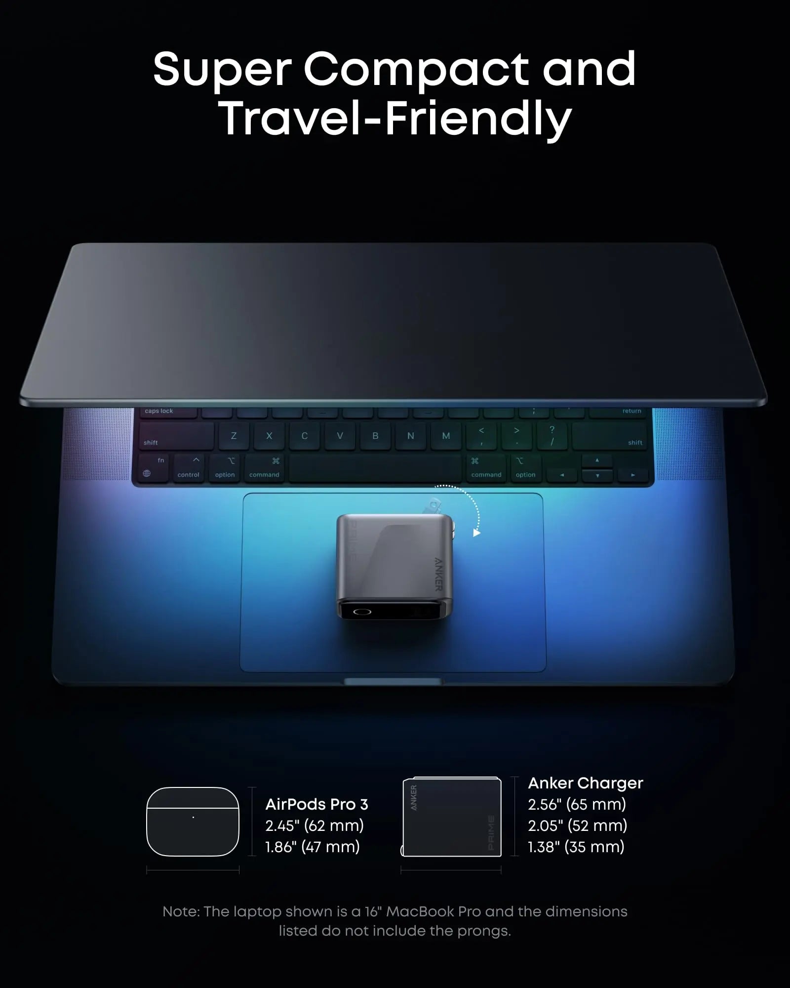 Anker Prime Charger, 160W 3-Port Compact GaN USB C Charger Block, Smart Display and Touch Control, 140W Max Charging via Any Single Port, for MacBook Pro/Air, Laptop, iPhone 17/16 Series(Non-Battery) Anker