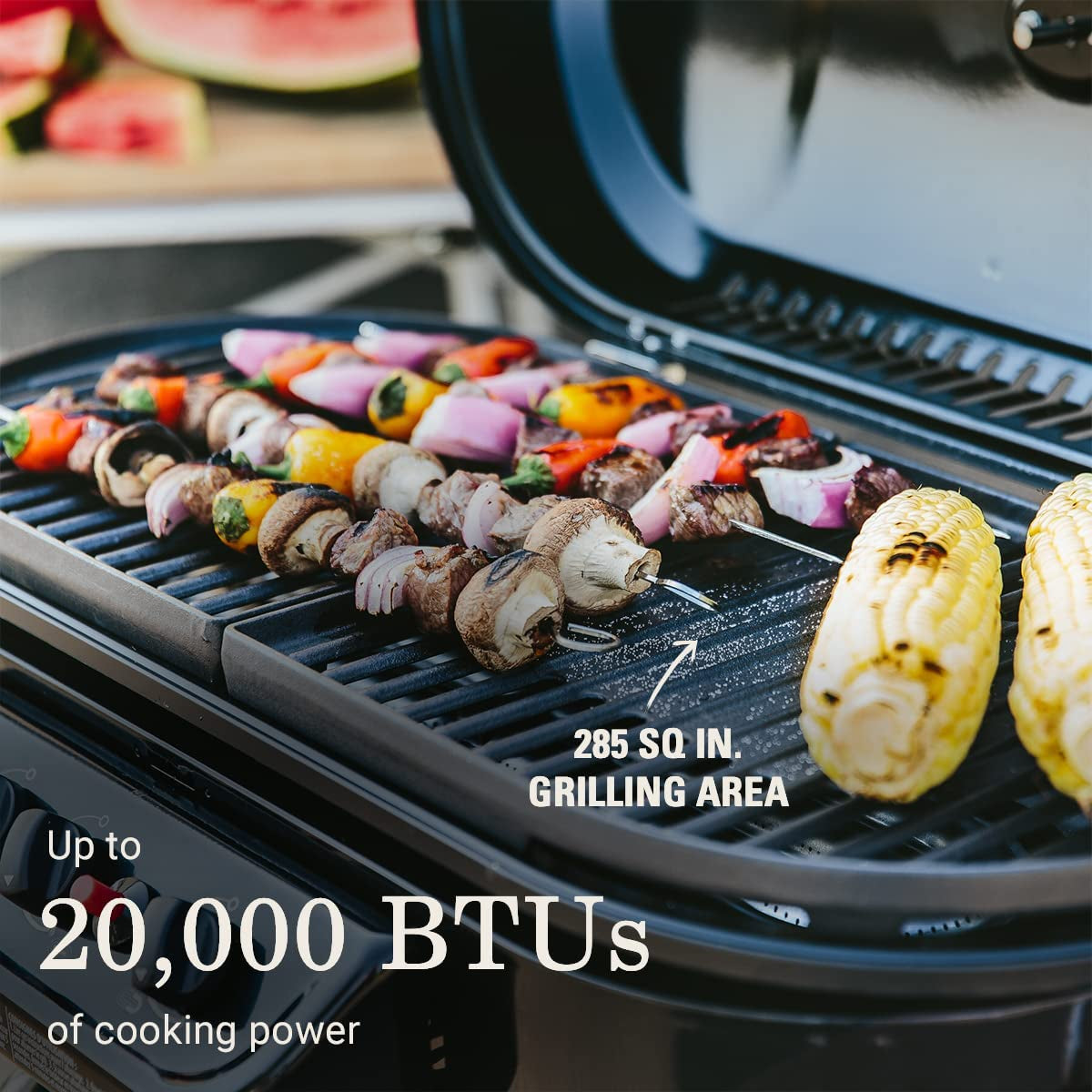 Coleman Roadtrip 285 Portable Propane Grill with Three Adjustable Burners and Instastart Ignition, 20,000 BTUs for Outdoor Cooking, Camping, Tailgating, and Barbecuing