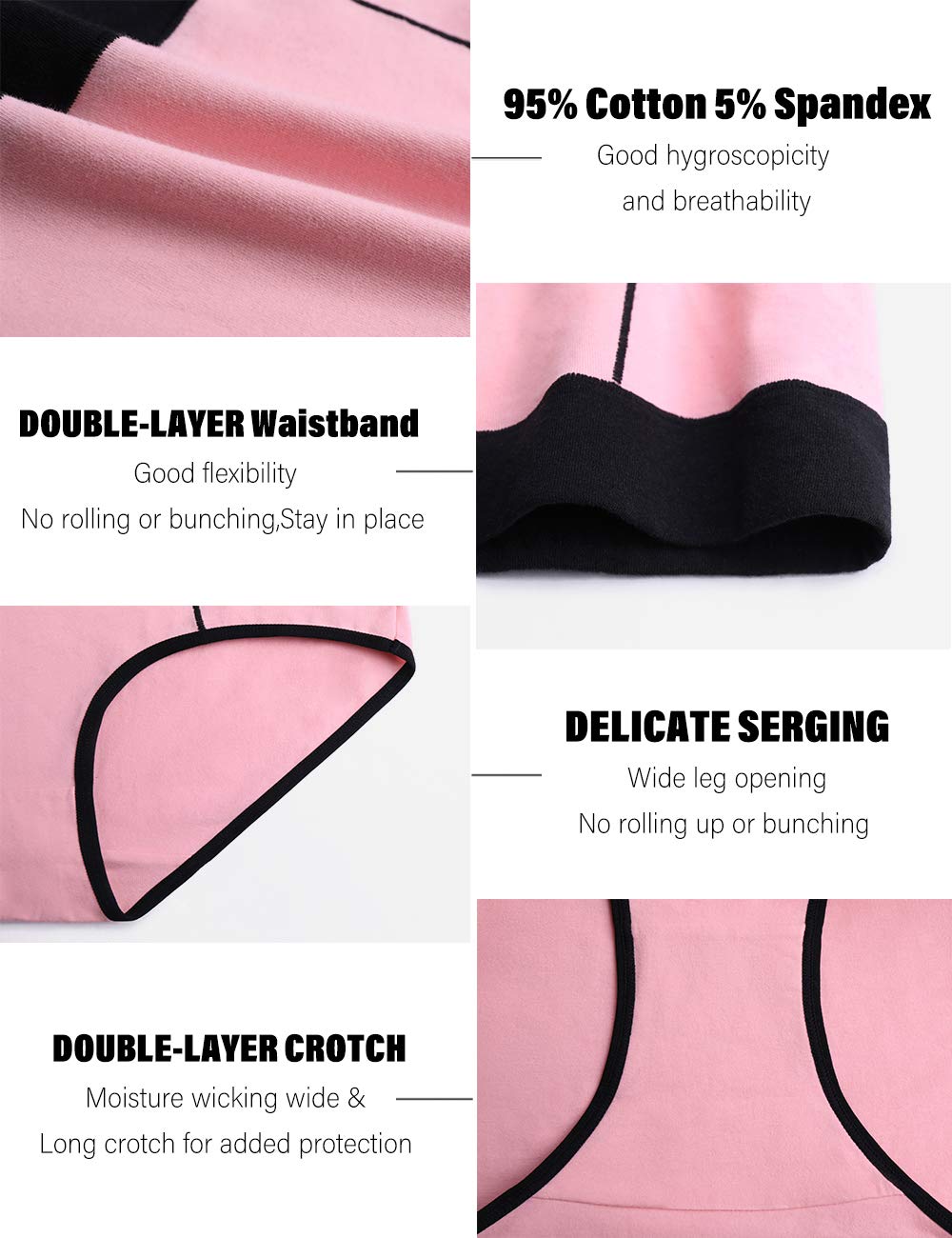 POKARLA Women's Cotton Stretch Underwear Ladies Mid Rise Briefs Panties Multipack 5-Pack(Small)