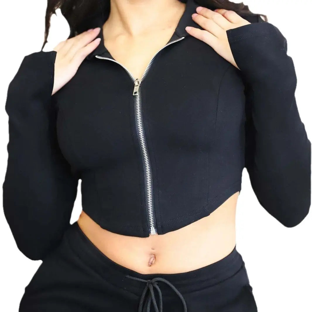 Women's Casual Tight Sportswear Multi-pocket Top Pants Suit Cjdropshipping